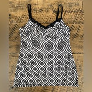 White House Black Market Black and White Camisole